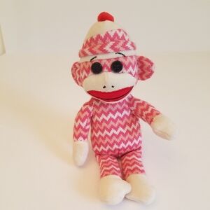TY Beanie Baby Socks The Monkey Pink Zigzag
